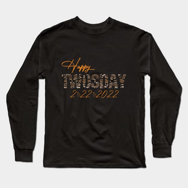 Happy Twosday 2 22 2022 Snake Skin Long Sleeve T-Shirt by SILVER01